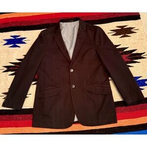 Madison Mens 42L Black Pin Stripe Pattern 100% Cotton Blazer Sport Coat